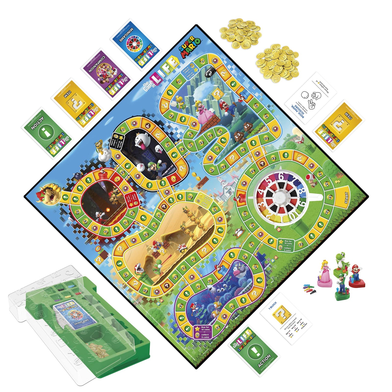 Hasbro Gaming The Game of Life: Super Mario Edition Board Game for Kids Ages 8 and Up, Play Minigames, Collect Stars, Battle Bowser