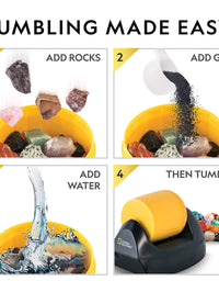 NATIONAL GEOGRAPHIC Starter Rock Tumbler Kit - Rock Polisher for Kids and Adults, Complete Rock Tumbler Kit, Durable Leak-Proof Tumbler, Rocks, Grit, and 5 Jewelry Fastenings, A Great STEM Hobby
