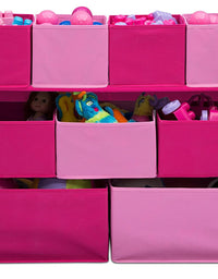 Delta Children Deluxe Multi-Bin Toy Organizer with Storage Bins, White/Pink Bins
