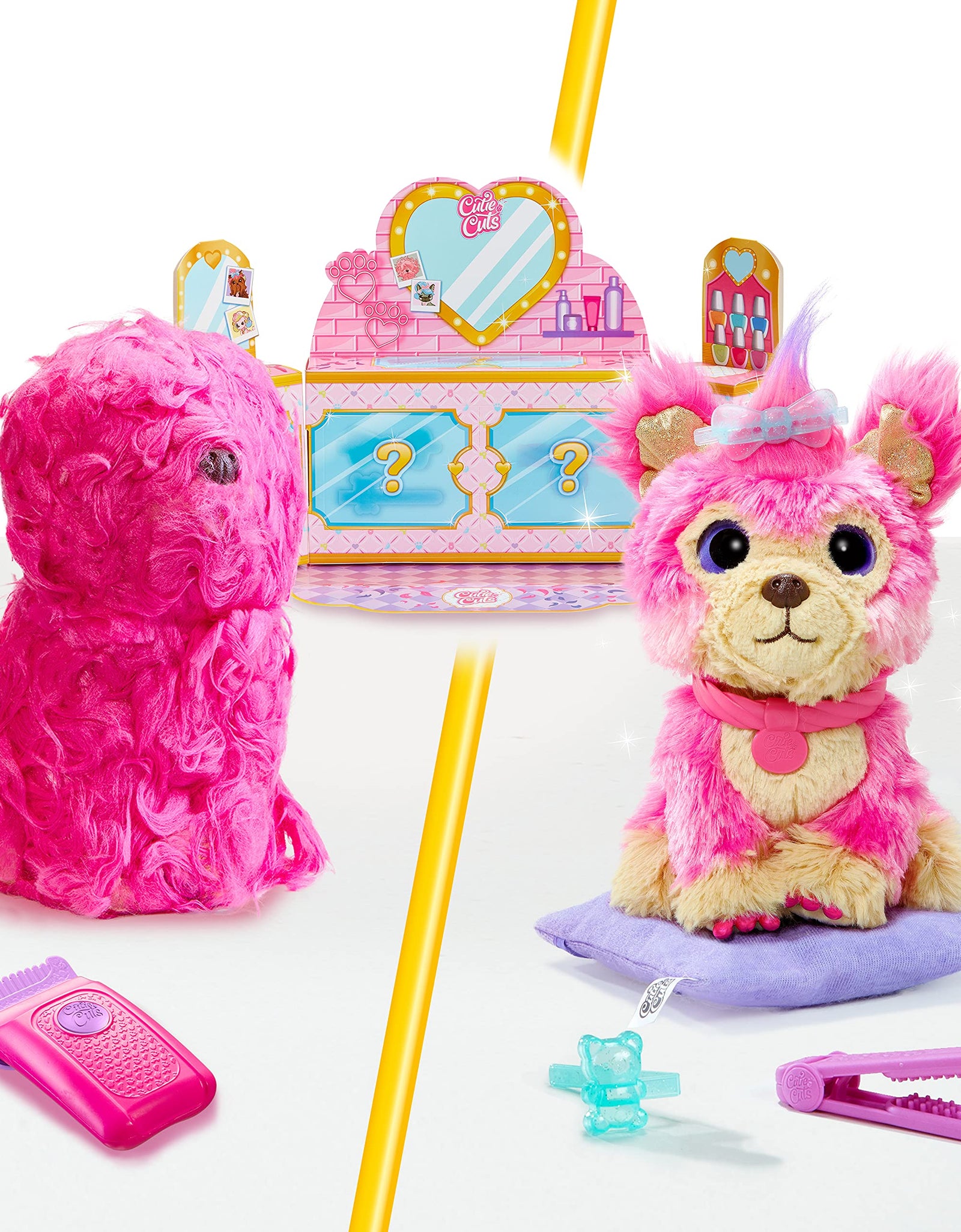 Little Live Scruff-A-Luvs Cutie Cuts! Shave, Reveal and Style, Plush Rescue Pet - Pink Puppy, Multicolor (30146)