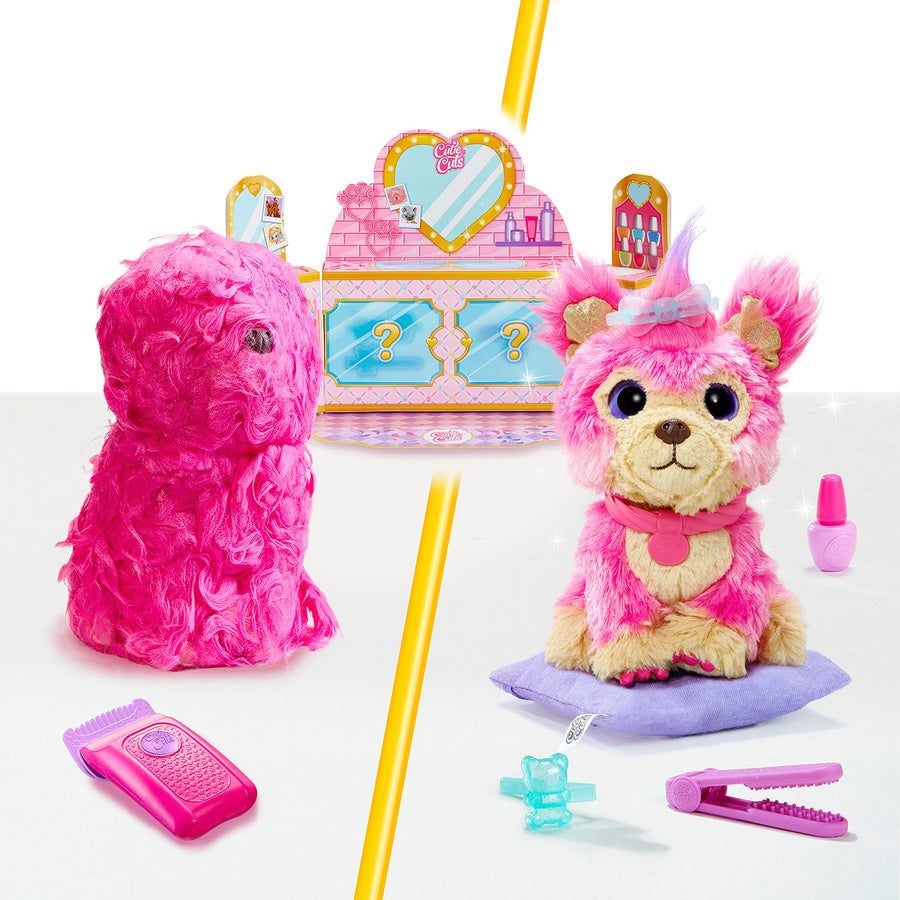 Little Live Scruff-A-Luvs Cutie Cuts! Shave, Reveal and Style, Plush Rescue Pet - Pink Puppy, Multicolor (30146)
