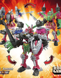 Power Rangers Dino Fury Megazord Mega Pack 5-Pack Zord Action Figure Toys for Kids Ages 4 and Up Zord Link Mix-and-Match Custom Build System (Amazon Exclusive)
