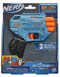 NERF Elite 2.0 Trio SD-3 Blaster -- Includes 6 Official Darts -- 3-Barrel Blasting -- Tactical Rail for Customizing Capability
