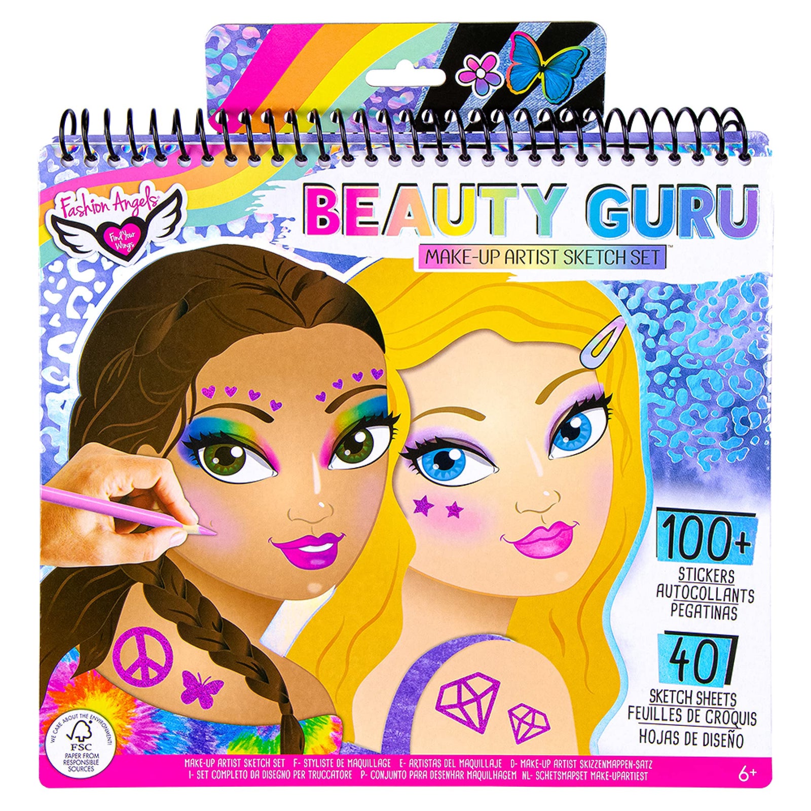 Make-up & Hair Design Sketch Portfolio (11452) Sketchbook for Beginners, Sketchbook with Stencils and Stickers for Ages 6 and Up