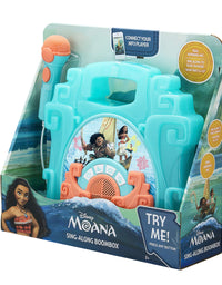 eKids Moana Sing Along Boom box Speaker with Microphone For Fans of Moana Toys, Kids Karaoke Machine with Built in Music and Flashing Lights , Montana
