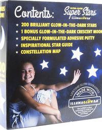 Ultra Glow in the Dark Stars; 200 Count w/ Bonus Moon
