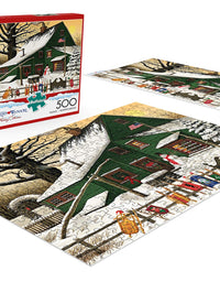 Buffalo Games - Charles Wysocki - Cocoa Break at The Copperfields - 500 Piece Jigsaw Puzzle Multi, 21.25"L X 15"W
