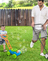 ArtCreativity Bubble Lawn Mower - Electronic Bubble Blower Machine - Fun Bubbles Blowing Push Toys for Kids - Bubble Solution Included - Birthday Gift for Boys, Girls, Toddlers
