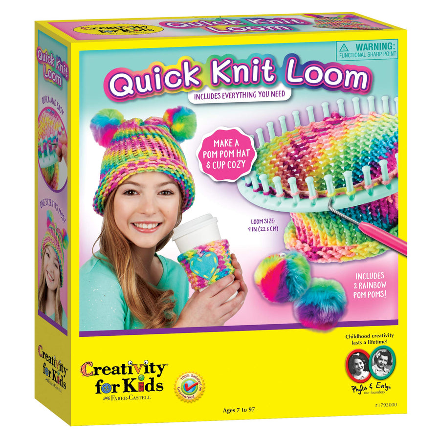 Creativity for Kids Quick Knit Loom – Make Your Own Pom Pom Hat And Accessories For Beginners (Packaging May Vary)