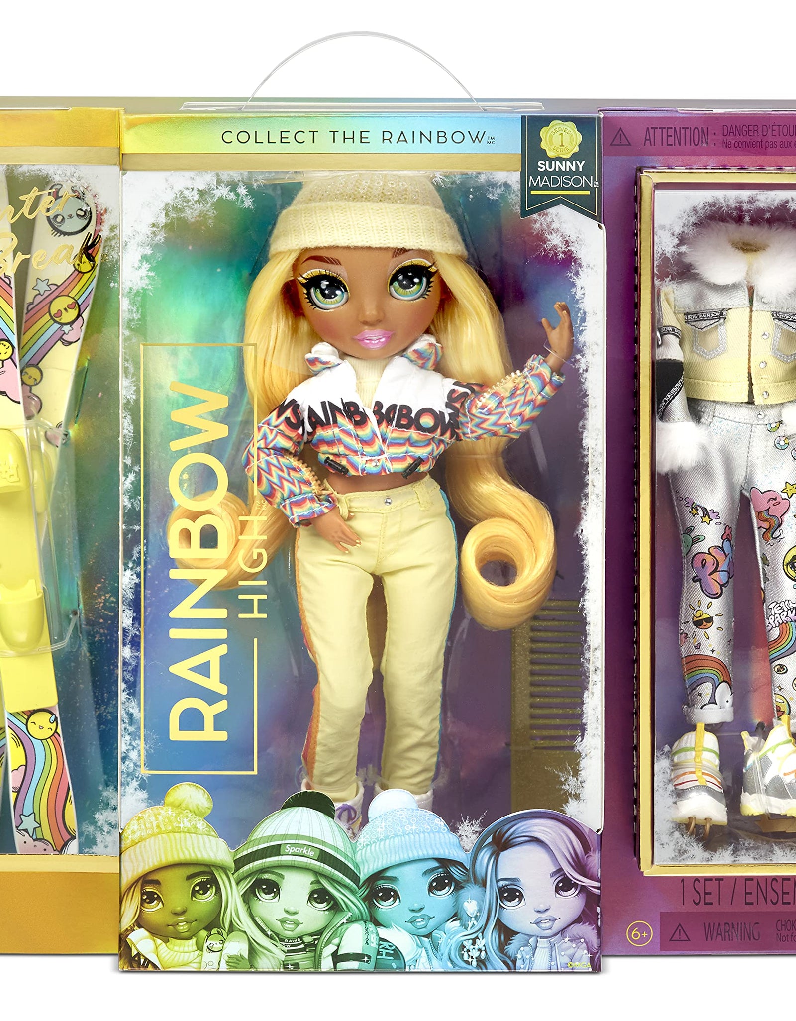 Rainbow High Winter Break Sunny Madison – Yellow Fashion Doll and Playset with 2 Designer Outfits, Pair of Skis & Accessories, Gift for Kids and Collectors, Toys for Kids Ages 6 7 8+ to 12 Years Old