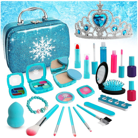 Flybay Kids Makeup Kit for Girl, Real Makeup Set, Washable Makeup Kit for Kids,, Girl Gift Toys Toddler Play Makeup Set for 4 5 6 7 8 Years Old Little Girls