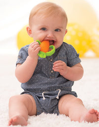 Infantino Lil' Nibble Teethers Carrot - Silicone Soft-Textured teether for Sensory Exploration and Teething Relief, with Easy to Hold Handles
