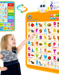 Hony Electronic Interactive Alphabet Wall Chart,Talking ABC & 123s & Learning Poster for Kids, Educational Toddlers Girls Toys for Age 1 2 3 4 Year Old Girls Boys Birthday Gifts

