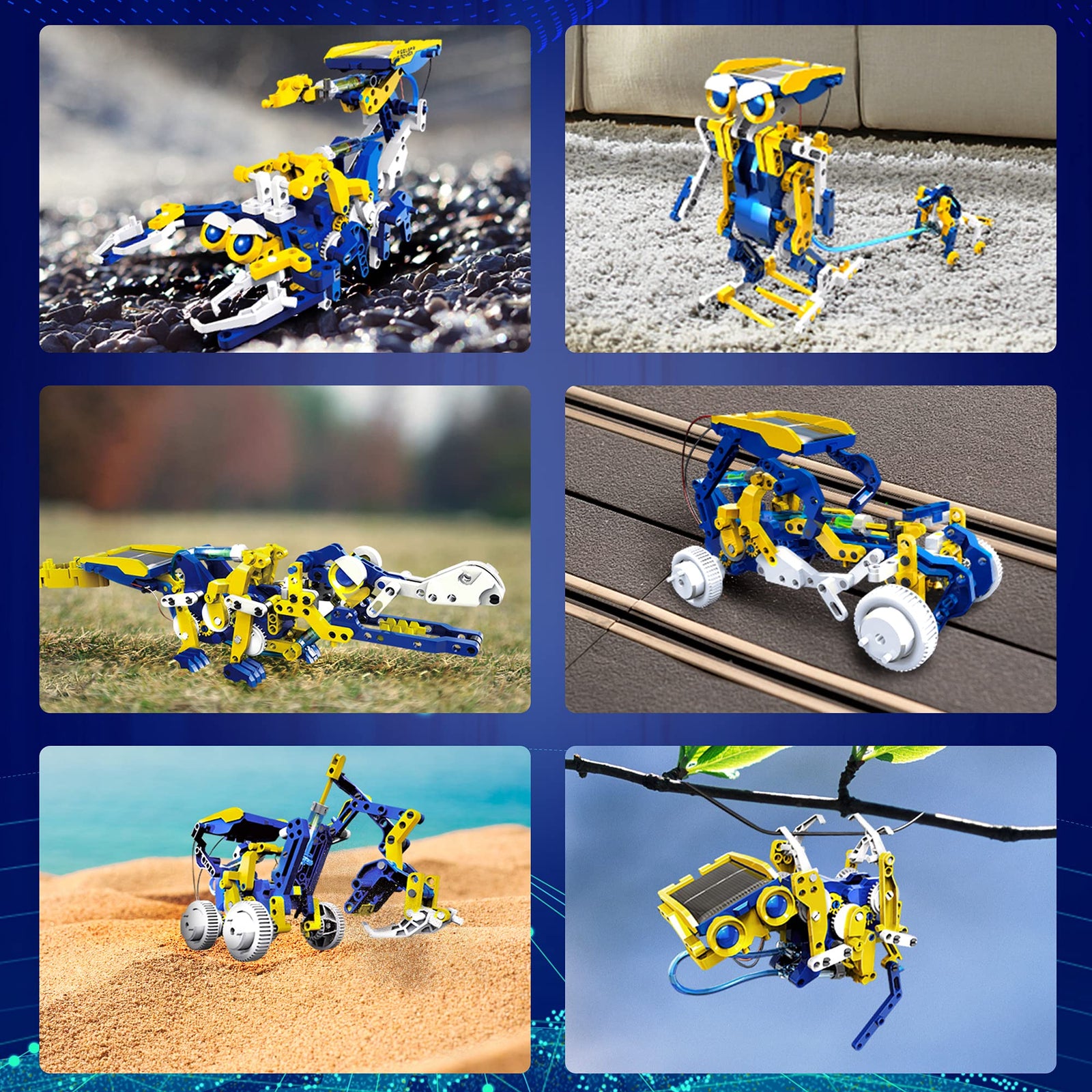 STEM Solar Project Toys 11-in-1, 231 Pieces Solar and Cell Powered 2 in 1, Educational DIY Assembly Kit Science Building Set Gifts for Kids Aged 8+