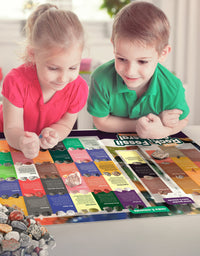 Rock Collection for Kids. Includes 250+ Gemstones, Crystals, Fossil, Rocks and Mineral + Jumbo Learning Mat. Science Gift for Boys & Girls - 2 Lbs. Bulk Rough & Polished Gem Stones + Genuine Fossils
