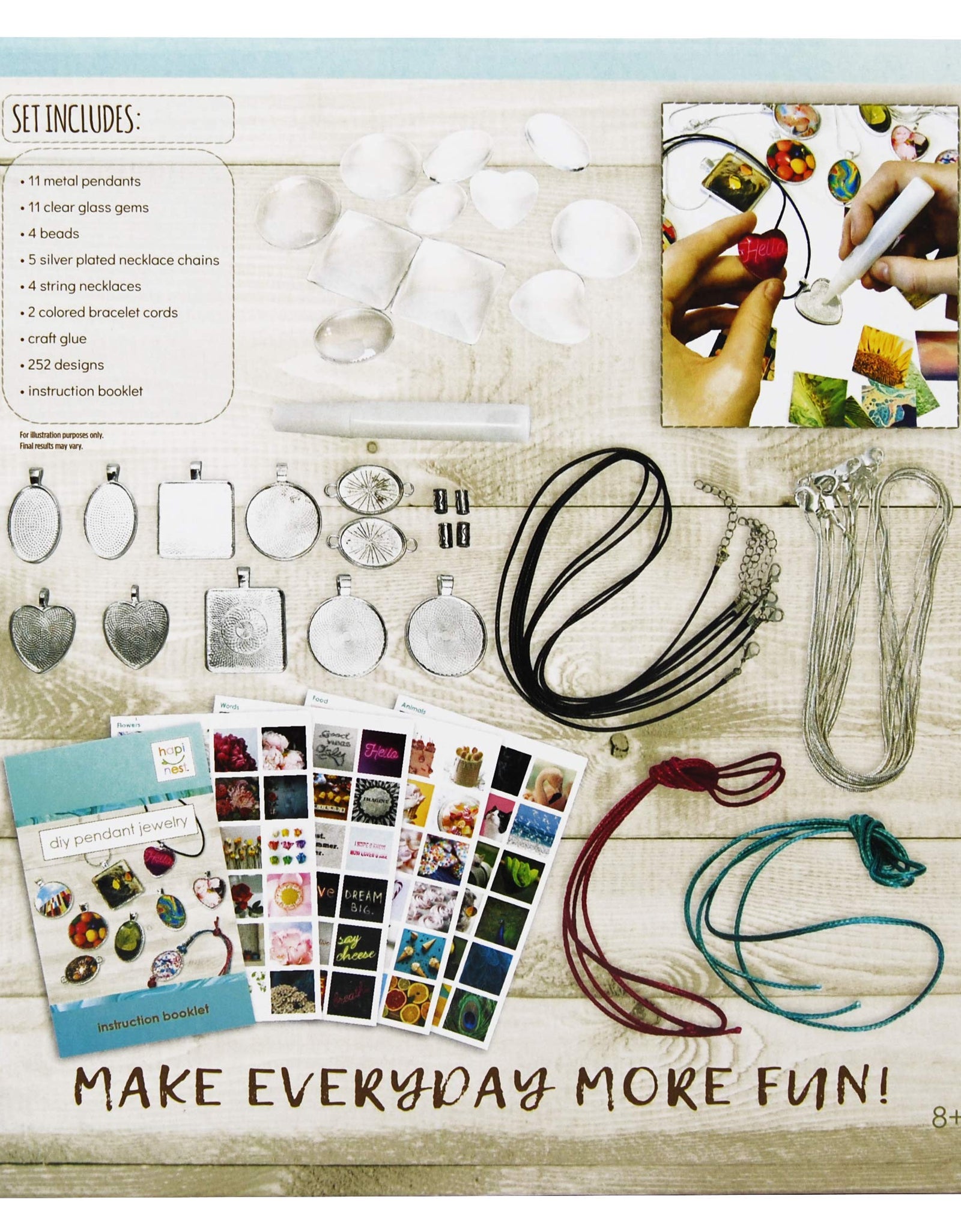 Hapinest Jewelry Making Kit for Girls Arts and Crafts Gifts Ages 8 9 10 11 12 Years Old - 11 Charm Pendants, 9 Necklaces, 2 Bracelets