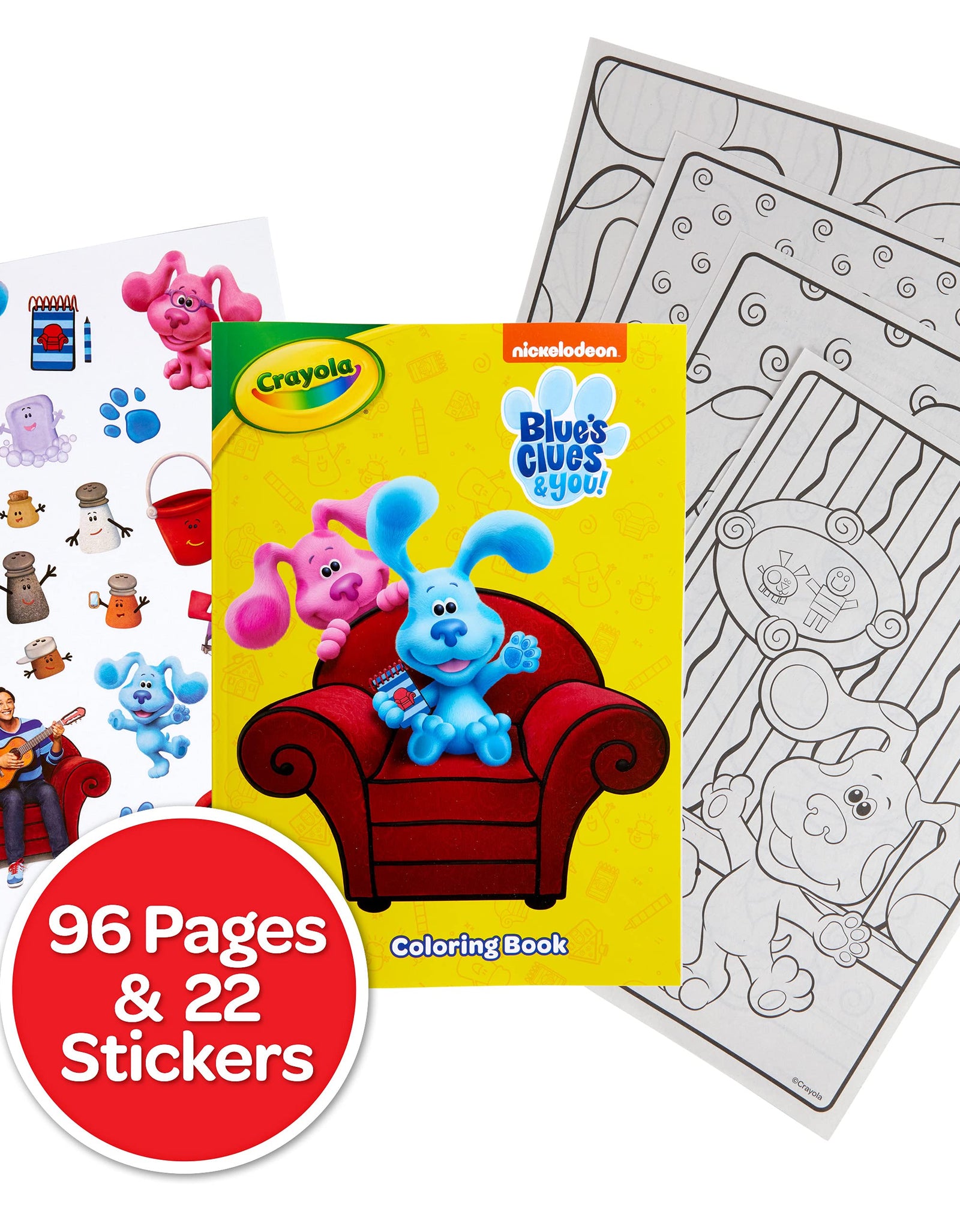 Crayola Blues Clues Coloring Book with Stickers, Gift for Kids, 96 Pages, Ages 3, 4, 5, 6