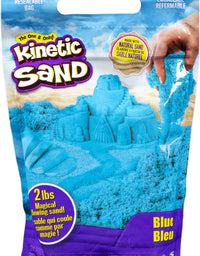 Kinetic Sand, The Original Moldable Sensory Play Sand Toys for Kids, Blue, 2 lb. Resealable Bag, Ages 3+

