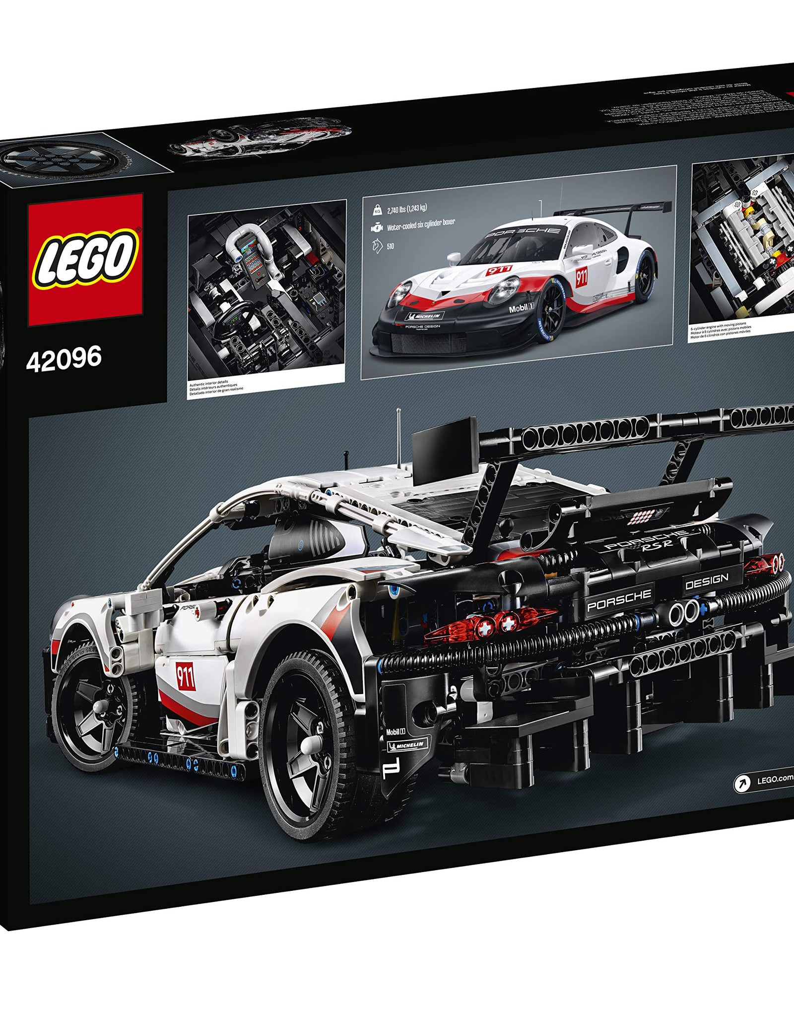 LEGO Technic Porsche 911 RSR 42096 Race Car Building Set STEM Toy for Boys and Girls Ages 10+ Features Porsche Model Car with Toy Engine (1,580 Pieces)