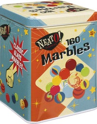 Toysmith Neato! Classics 160 Marbles In A Tin Box by Toysmith - Retro Nostalgia Glass Shooter, Marble Games Are Timeless Play For Kids - Boys & Girls [Amazon Exclusive]
