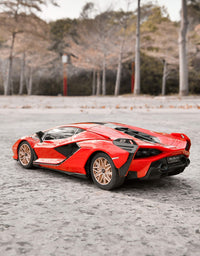 BEZGAR Licensed RC Series, 1:24 Scale Remote Control Car Lambor Sián FKP 37 Electric Sport Racing Hobby Toy Car Model Vehicle for Boys and Girls Teens and Adults Gift (Red)
