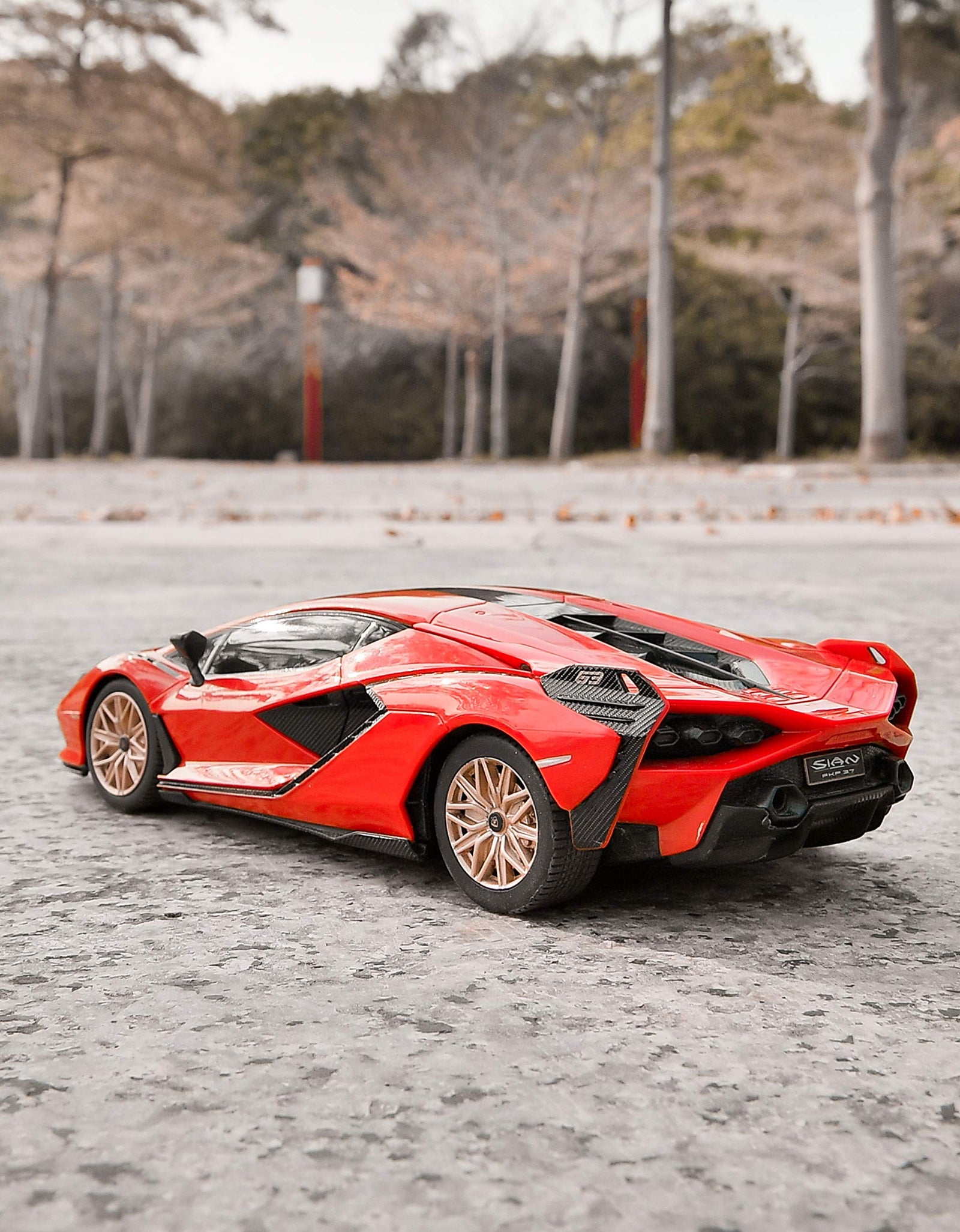 BEZGAR Licensed RC Series, 1:24 Scale Remote Control Car Lambor Sián FKP 37 Electric Sport Racing Hobby Toy Car Model Vehicle for Boys and Girls Teens and Adults Gift (Red)