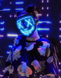 Lizber Halloween Mask Costume, Led Light Up Mask, Scary Hacker Anonymous Mask
