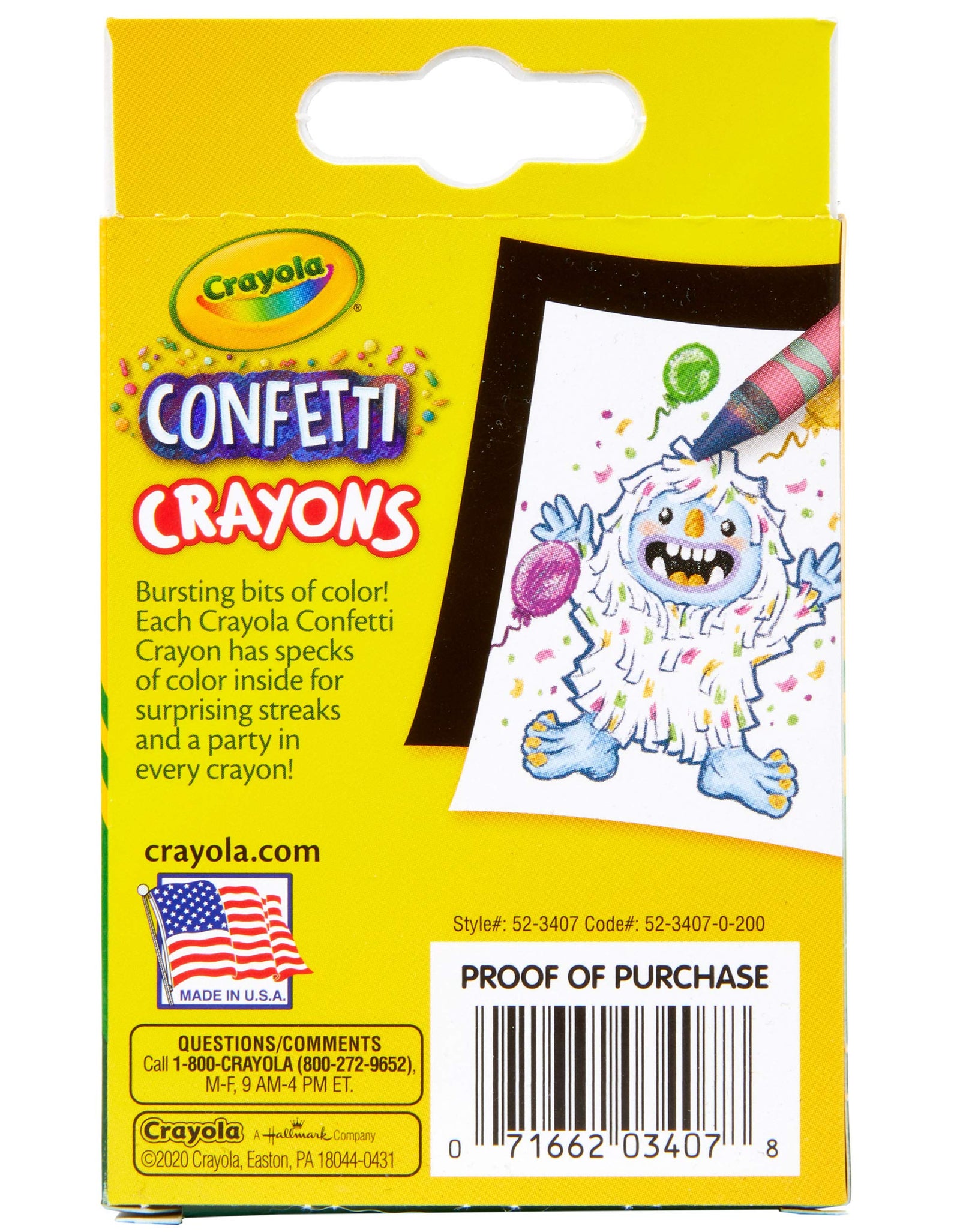 Crayola Confetti Crayons, Multi Color Crayons, Kids Coloring Supplies, 24 Count