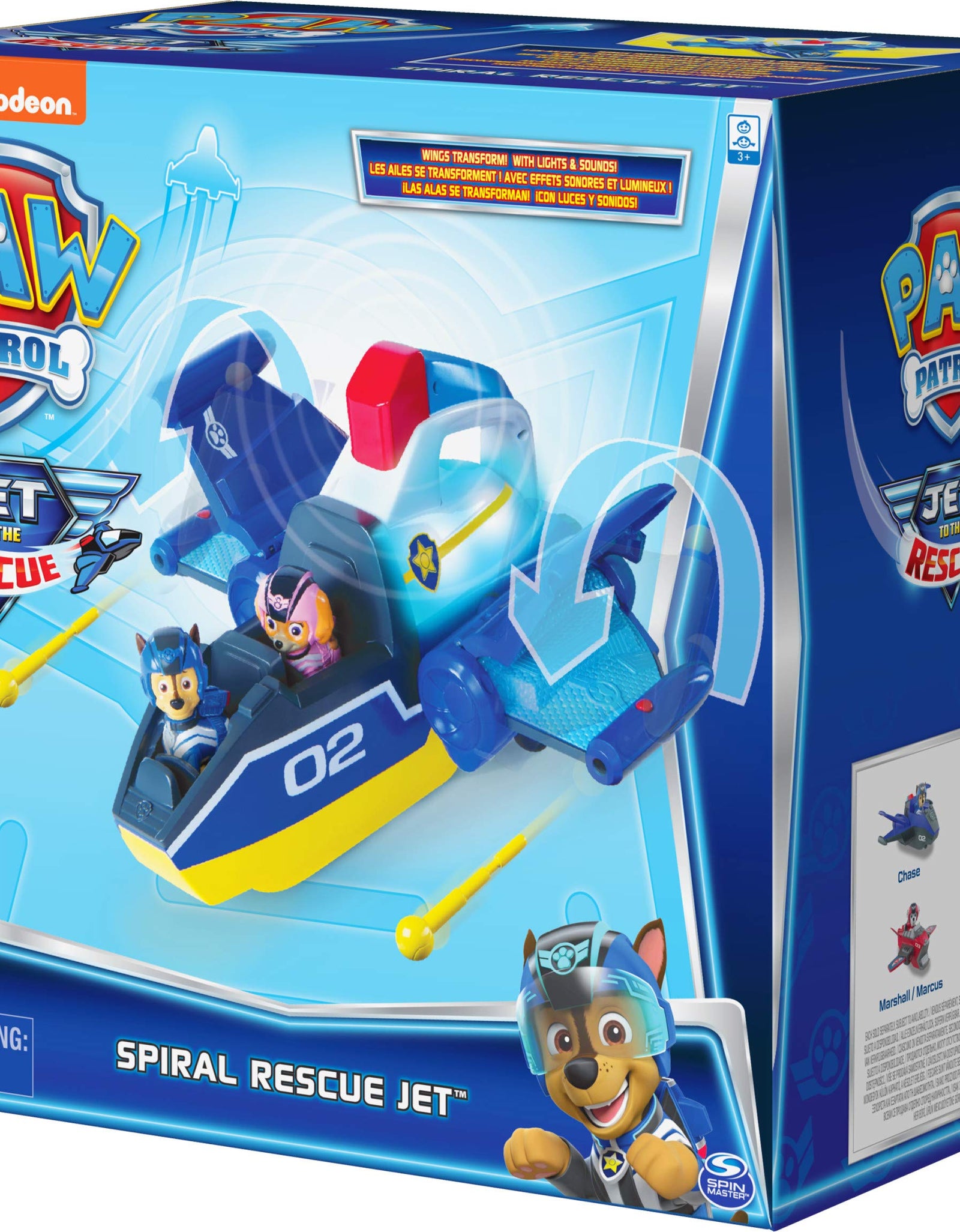 Paw Patrol, Jet to The Rescue Deluxe Transforming Spiral Rescue Jet with Lights and Sounds, Amazon Exclusive