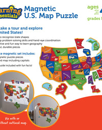 Learning Resources Magnetic U.S. Map Puzzle, Fun Geography for Kids, US Map, Develops Fine Motor Skills, 44 Pieces, Ages 4+
