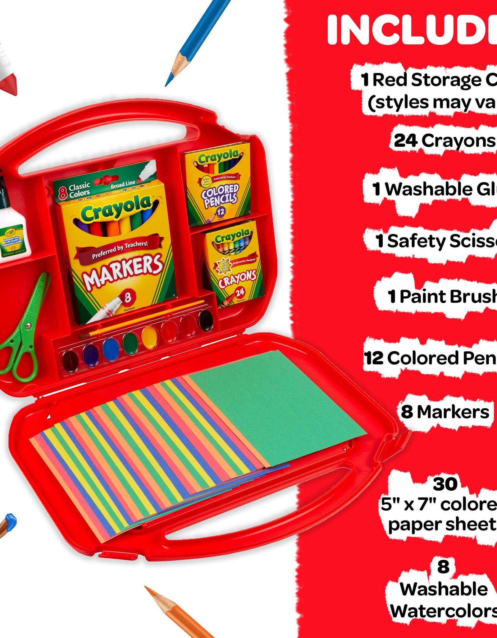 Crayola Ultimate Art Case With Easel, 85 Pieces, Gift For Kids Multicolor, 12 1/4" x 15 3/4" x 2 1/4"