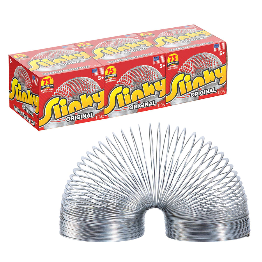 The Original Slinky Walking Spring Toy, 3-Pack Metal Slinky, Fidget Toys, Party Favors and Gifts, Toys for 3 Year Old Girls and Boys, by Just Play