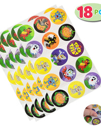 JOYIN 108 Pieces 18 Pack Assorted Halloween Art and Craft Stationery Gift Sets Trick or Treat Party Favor Toy Including Halloween Bag, Scratch Cards, Coloring Books, Stickers, Stamps, Crayons

