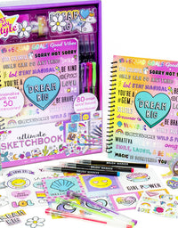 Just My Style Ultimate Scrapbook by Horizon Group USA,Personalize & Decorate Your DIY Scrapbook with Stickers,Sequins,Gemstones & More.40-Page Hardcover Scrapbook,Pen,Scissors & Glue Stick Included , Beige
