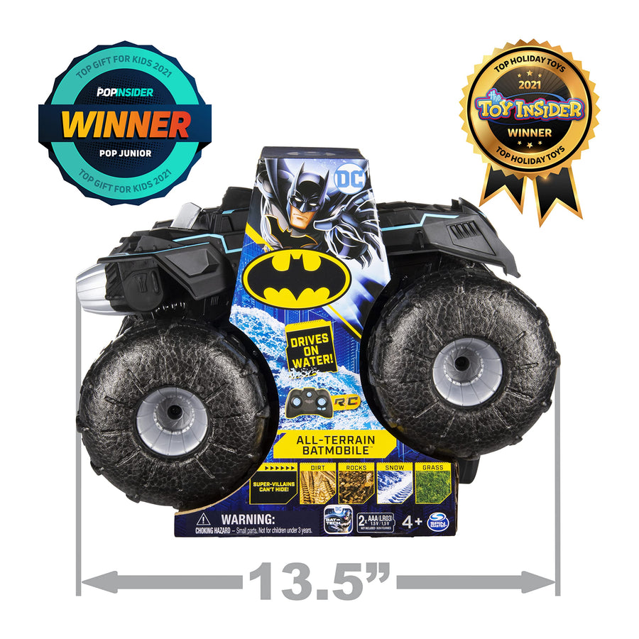 DC Comics Batman, All-Terrain Batmobile Remote Control Vehicle, Water-Resistant Batman Toys for Boys Aged 4 and Up