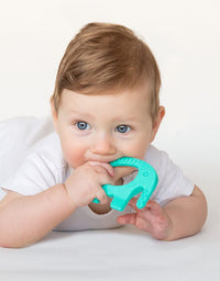 Baby Elefun Teething Toys, BPA Free Silicone Teethers - Easy to Hold - with Gift Christmas Stocking Stuffers Package, Highly Effective Elephant Teether Ring Toy for Babies 0-6 6-12 Months Boy or Girl
