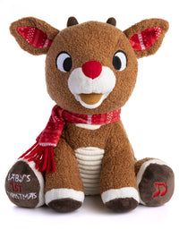 Rudolph The Red-Nosed Reindeer Musical Stuffed Animal, Baby's First Christmas Plush, 8 Inches
