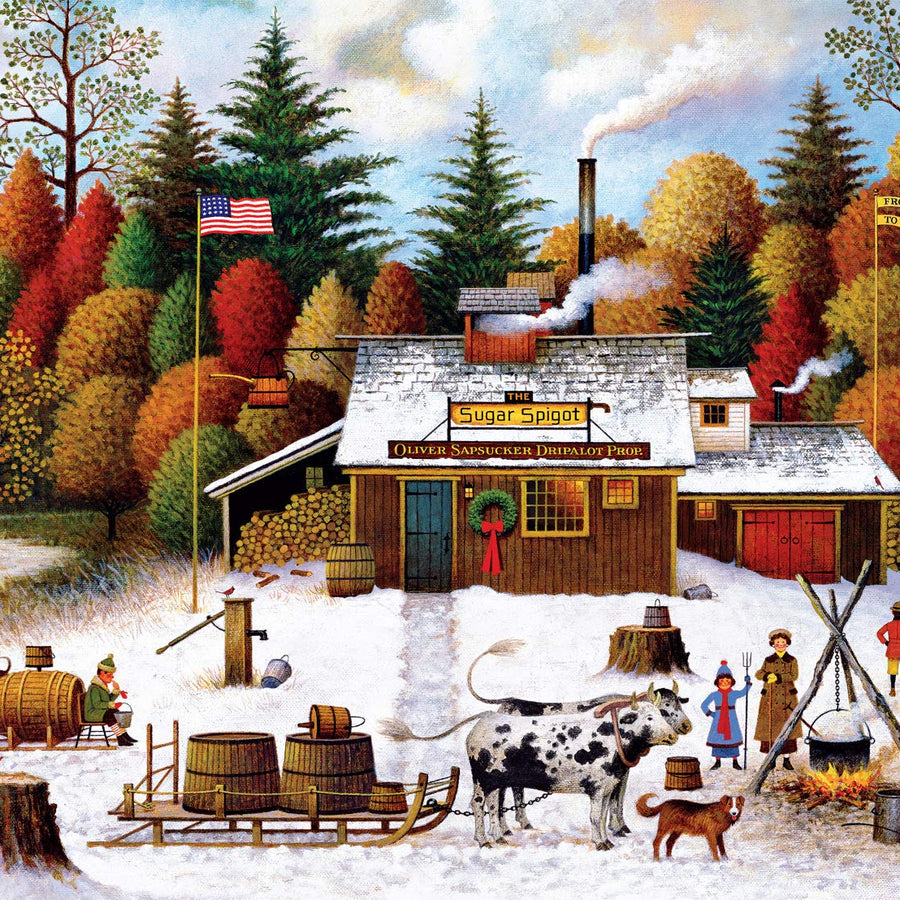 Buffalo Games - Charles Wysocki - Vermont Maple Tree Tappers - 1000 Piece Jigsaw Puzzle
