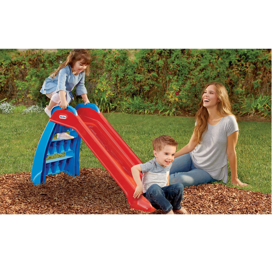 Little Tikes First Slide Toddler Slide, Easy Set Up Playset for Indoor Outdoor Backyard, Easy to Store, Safe Toy for Toddler, Slip And Slide For Kids (Red/Blue), 39.00''L x 18.00''W x 23.00''H