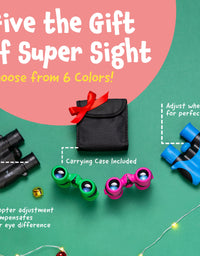 Binoculars for Kids - Small, Compact, Shock-Resistant Toy Binoculars - Learning & Nature Exploration Toys for 4+ Year Old Girls and Boys - Think Peak Toys Kids Binoculars, Green
