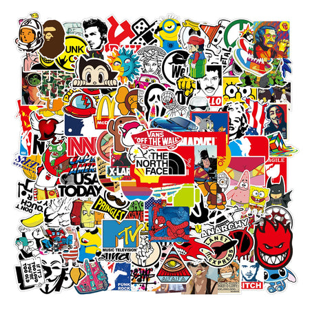 Cool Stickers Decals 106 Pack Random Sticker for Skateboard Helmet Laptop Bicycle Hypebeast Bomb Stickers