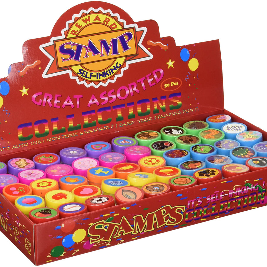 Tiny Mills 50 Pcs Assorted Stampers for Kids - Birthday Party Favors