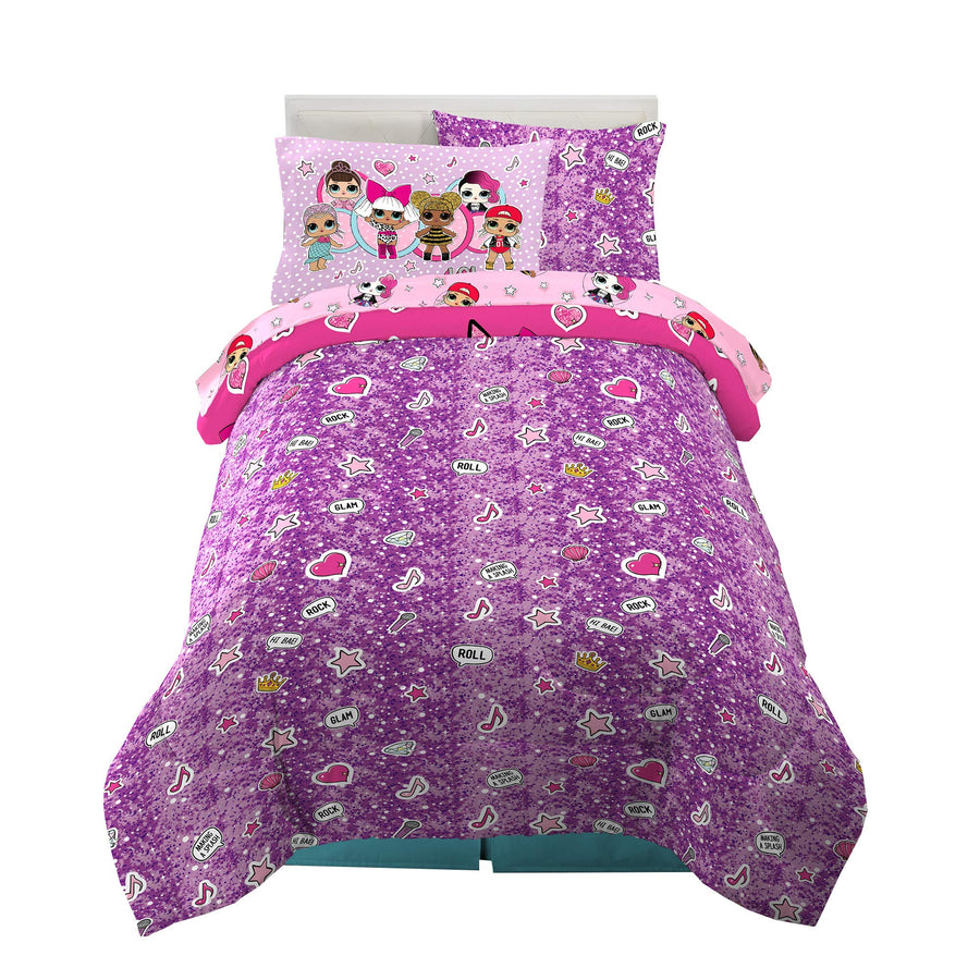 Franco Kids Bedding Super Soft Comforter and Sheet Set with Sham, 5 Piece Twin Size, LOL Surprise