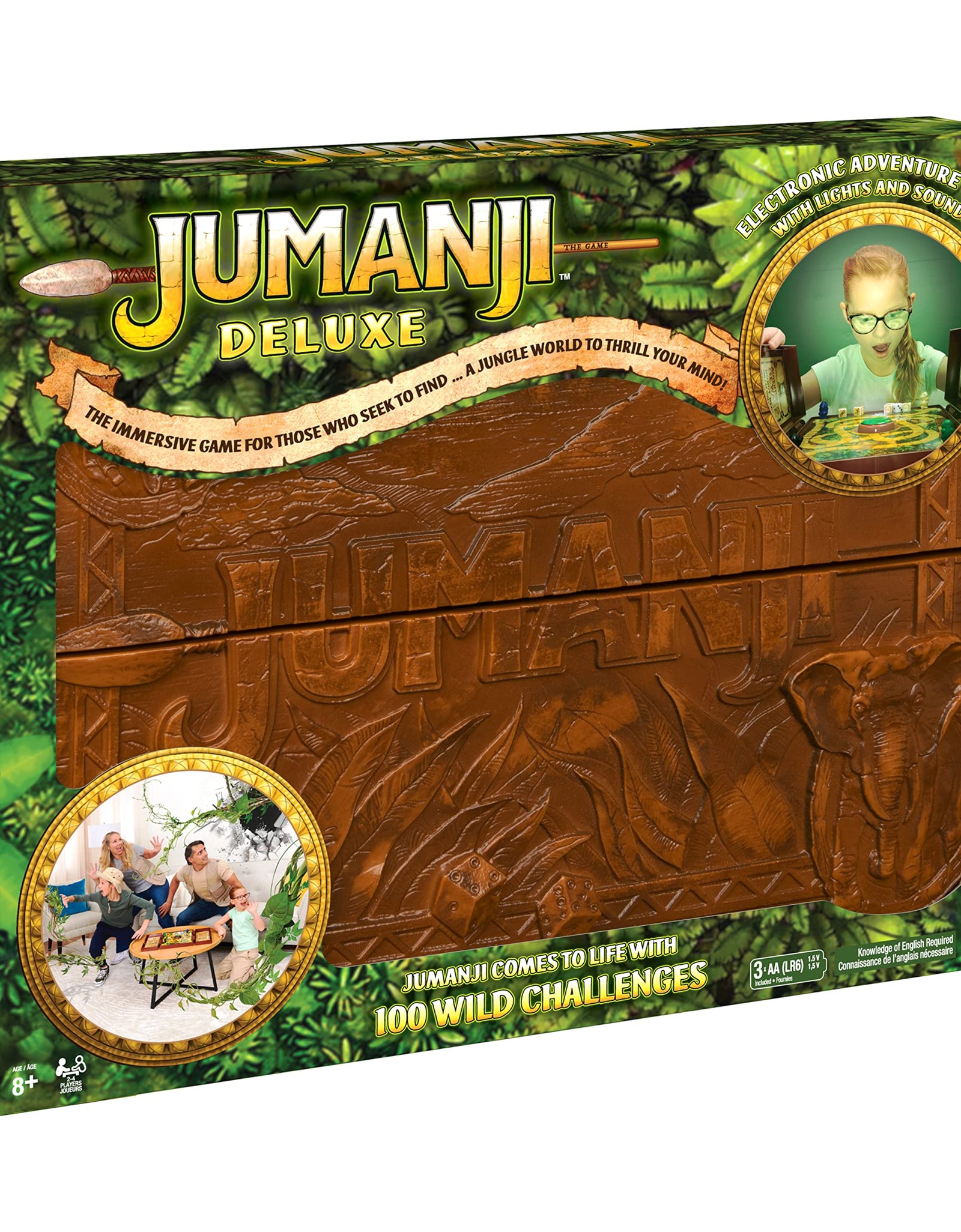 Jumanji Deluxe Game, Immersive Electronic Version of The Classic Adventure Movie Board Game, with Lights and Sounds, for Kids & Adults Ages 8 and up