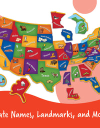 Learning Resources Magnetic U.S. Map Puzzle, Fun Geography for Kids, US Map, Develops Fine Motor Skills, 44 Pieces, Ages 4+
