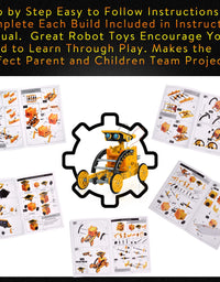 STEM Solar Robot Toys 12-in-1, 190 Pieces Solar and Cell Powered 2 in 1, Educational DIY Assembly Kit Science Building Set Gifts for Kids Aged 8+
