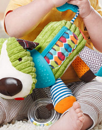 Skip Hop Bandana Buddies Baby Activity and Teething Toy with Multi-Sensory Rattle and Textures, Puppy
