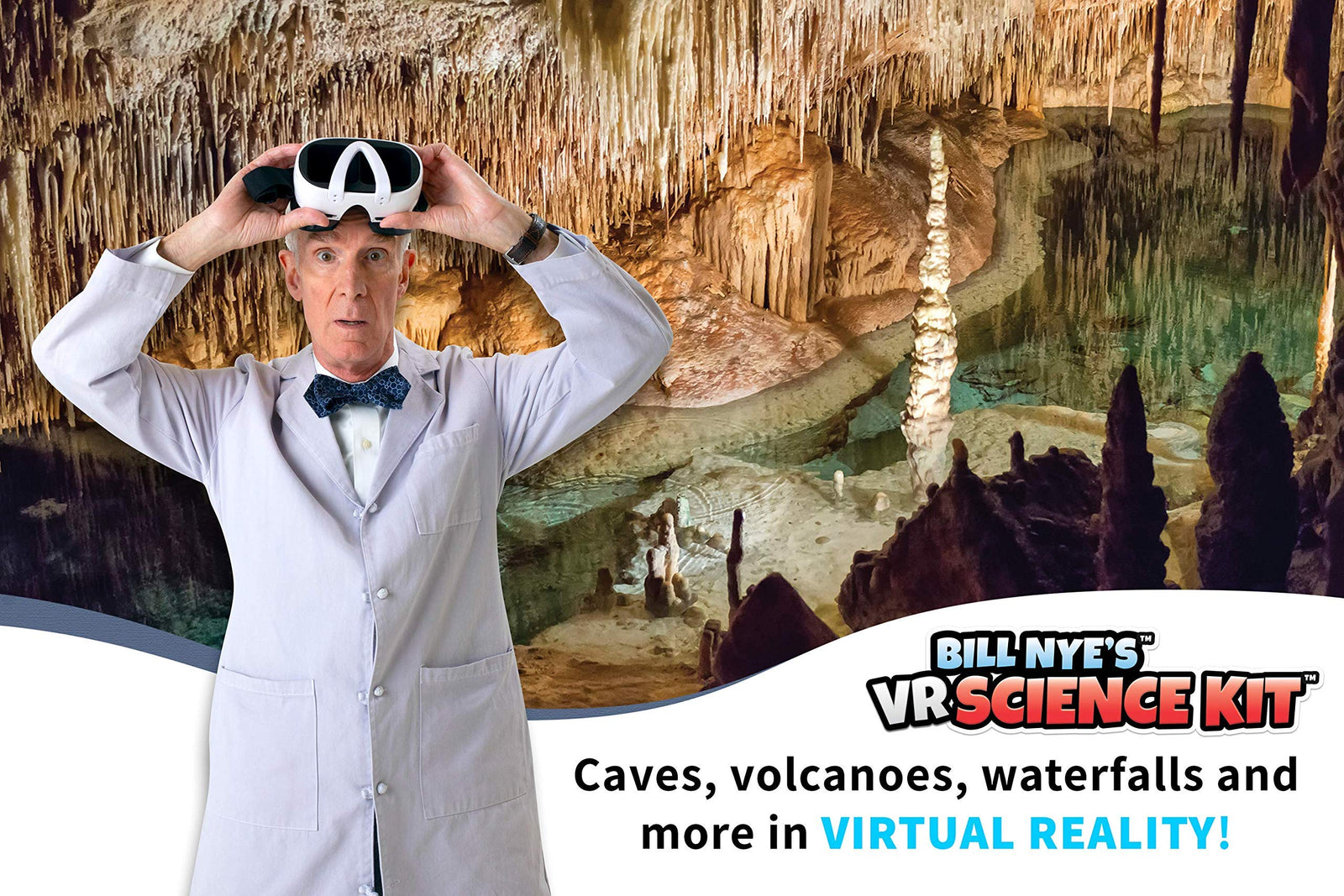 Abacus Brands Bill Nye's VR Science Kit - Virtual Reality Kids Science Kit, Book and Interactive STEM Learning Activity Set (Full Version - Includes Goggles)