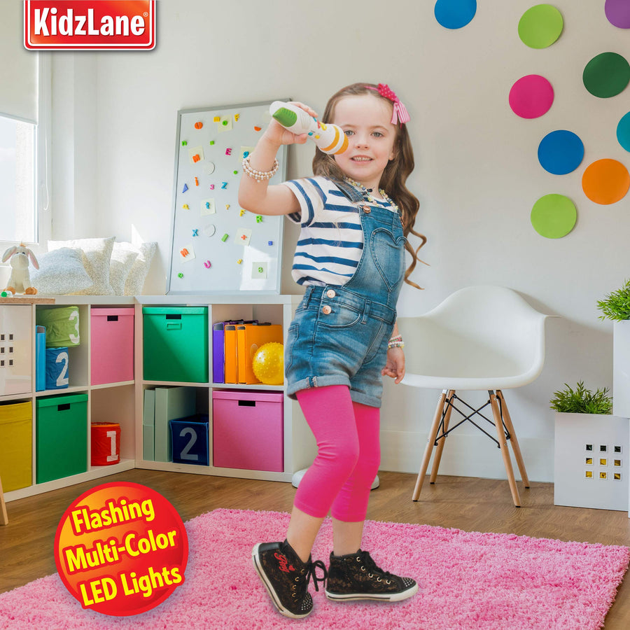Kidzlane Microphone for Kids with Bluetooth | Kids Singing Toy Microphone for Babies & Toddlers | Voice Changer & 10 Built-in Nursery Rhymes | Kids Karaoke Microphone Ages 3+