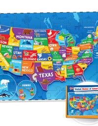 United States Puzzle for Kids - 70 Piece - USA Map Puzzle 50 States with Capitals - Childrens Jigsaw Geography Puzzles for Kids Ages 4-8, 5, 6, 7, 8-10 Year Olds - US Map Puzzle for Kids Learning
